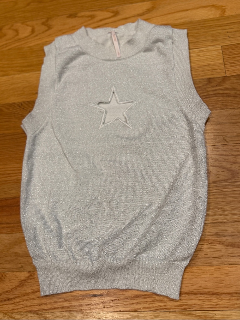 Free people silver star cut out shirt